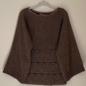 ESSENDI Tunic Sweater with Oversized Dolman Sleeve, Size Small